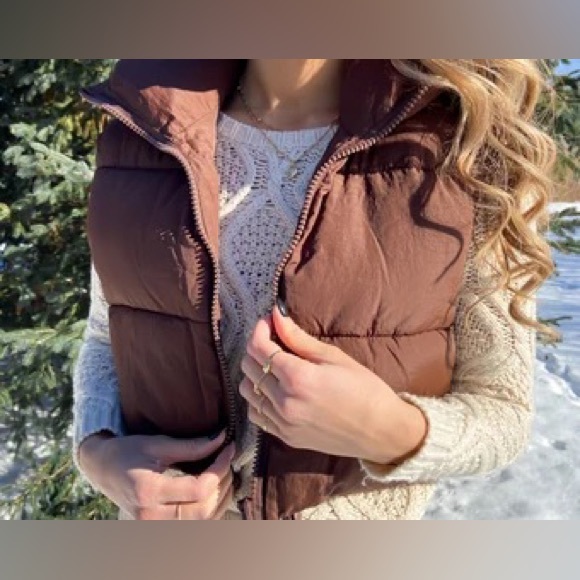 Athletic Works Jackets & Blazers - Chocolate Brown Winter Vest
